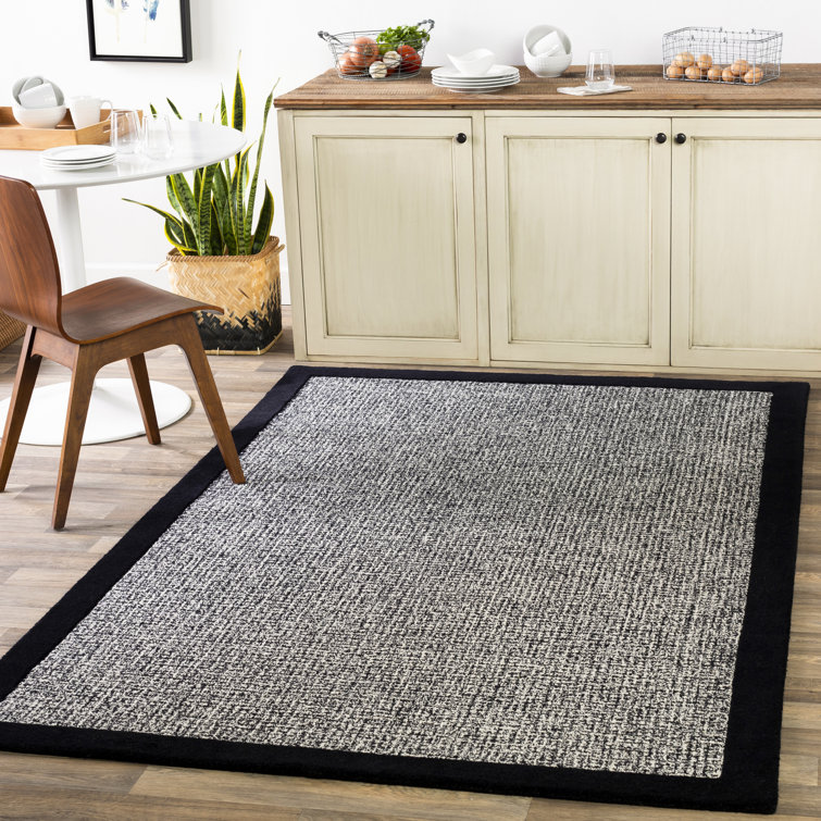Viveiros Handmade Tufted Wool Black/Gray Area Rug