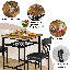 Ensemble de table de salle à manger carrée pour 2 personnes, petite table de bistro avec 2 chaises rembourrées, ensemble de table de cuisine 3 pièces et chaises avec support de rangement intégré pour petit espace, salle à manger, appartement, restaurant-1986144837