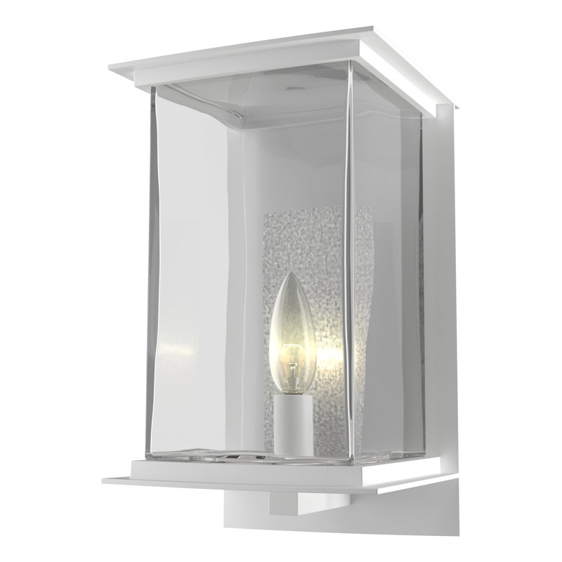 Lanterne murale d'extérieur 7 po Kingston, Blanc côtier, H 14,8 po x l 10 po x P 10,2 po, Platine rétro translucide