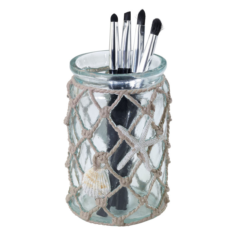 Porte-gobelet et porte-brosse à dents en verre de mer