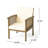 Patio Set Outdoor Acacia Wood Furniture Sets-Modern Club Chair Conversation Sets With Foldable End Table For Garden, Patio & Deck (Grey Finish+Cream)-820113544