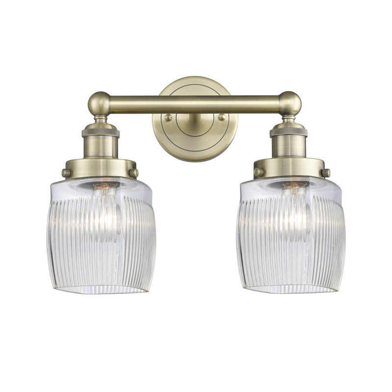 2 - Light Dimmable Vanity Light, Antique Brass