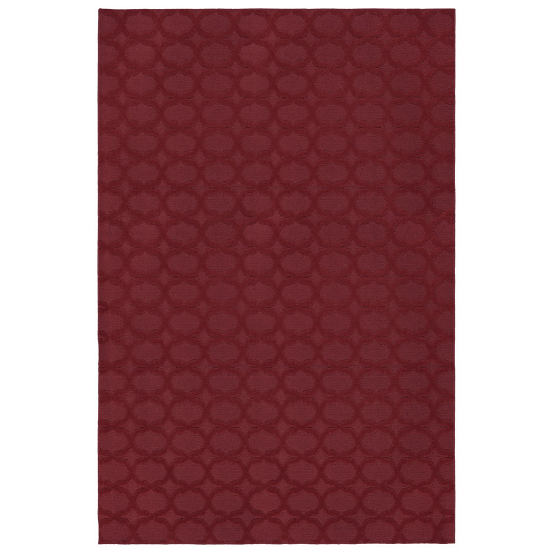 Togut Geometric Tufted Chili Red Area Rug, Rectangle 9' x 12'