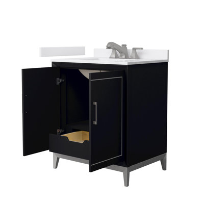 Marlena 30" Freestanding Single Bathroom Vanity with Cultured Marble Top