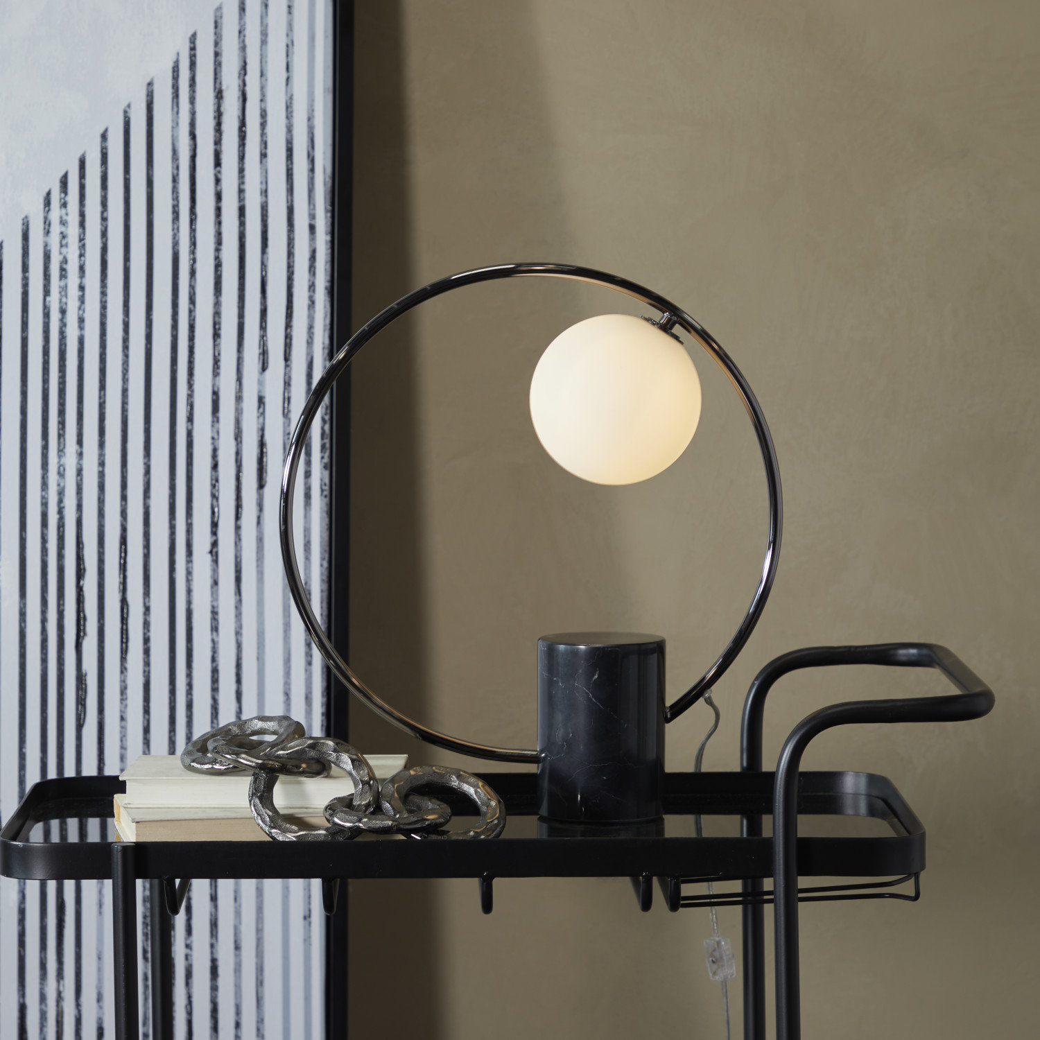 Roshena Marble Novelty Lamp, Black