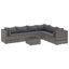 Ensemble de patio 7 pièces avec coussins en polyester gris Latitude Run®-288390565-288390585-288390584
