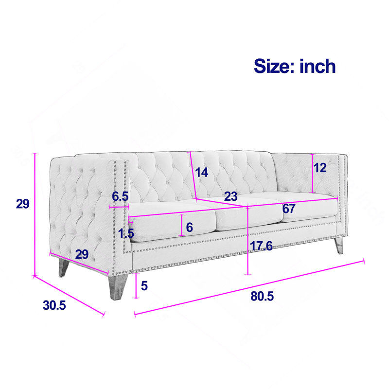 3-Seater + 2-Seater Combination Sofa.GREY VELVET, Beige