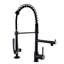 Robinet de cuisine escamotable chaud et froid en nickel noir - Fabrication entièrement en laiton, pivotant à 360 degrés, poignée simple de style moderne, options d'eau, lavabo rouille et contemporain