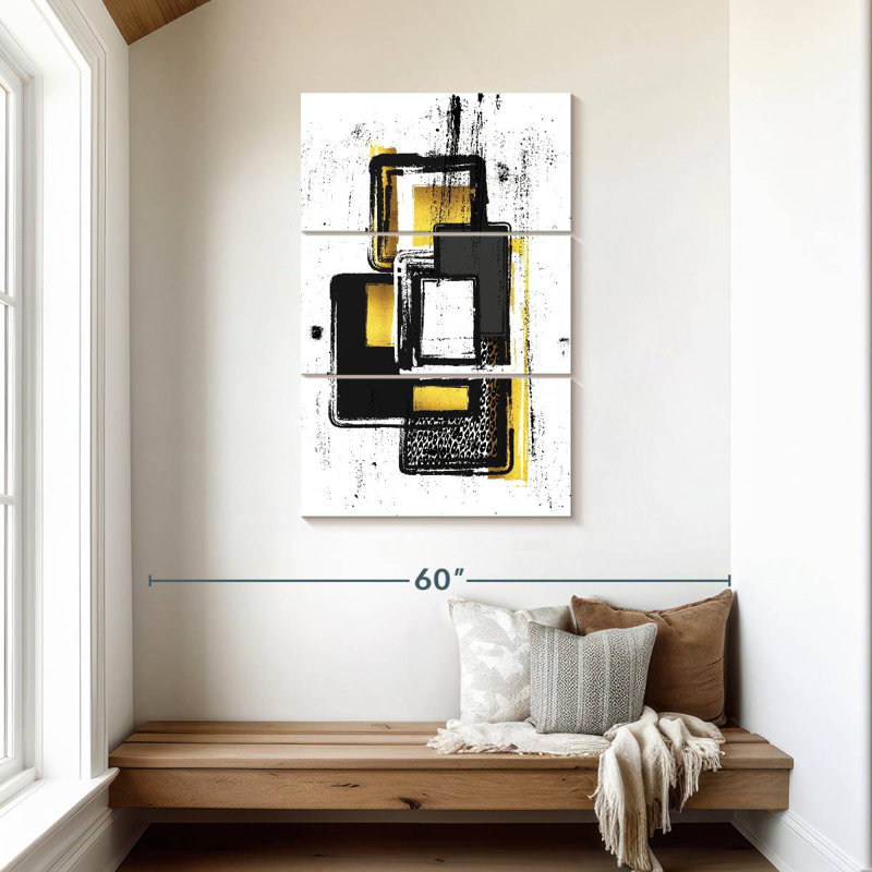 Peinture abstraite dorée Avery II, H 45 po x l 28 po