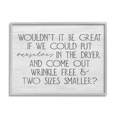 Humorous Laundry Phrase Grainy Pattern Text Sign by Daphne Polselli - Floater Frame Graphic Art on Canvas