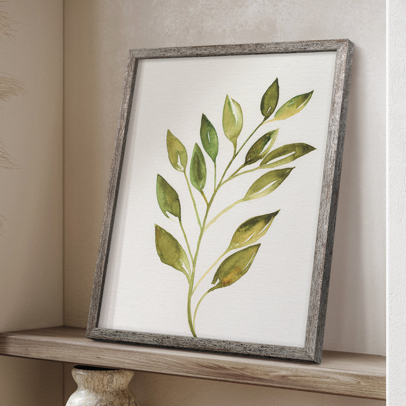 Single Twig I Framed Print - Solid Wood, 11" H x 9" W