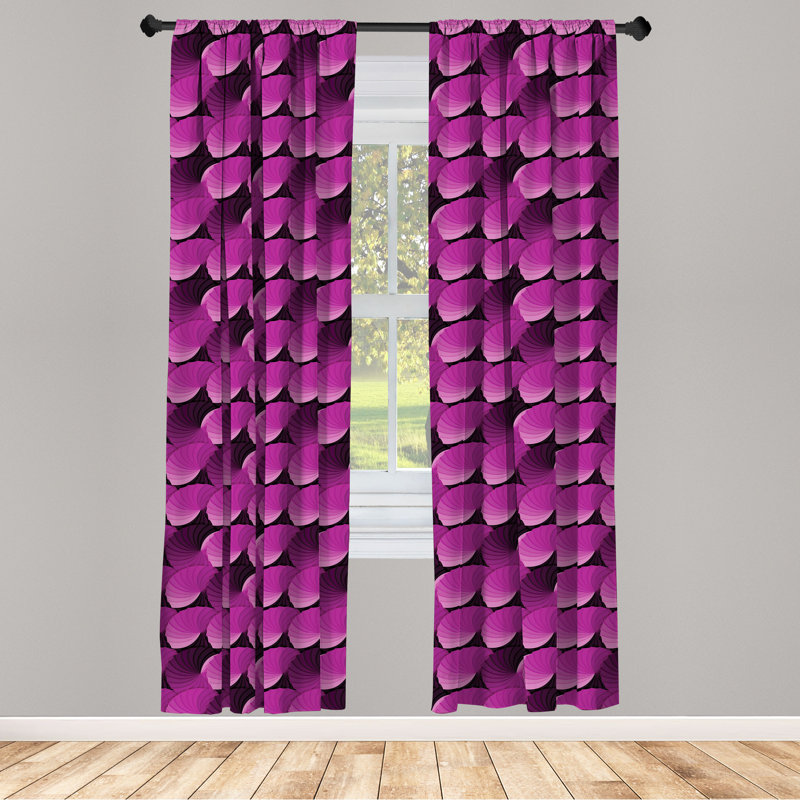East Urban Home Abstract 4-Panel Curtains, Digital Graphic Rosette 134881, 56" W x 63" L