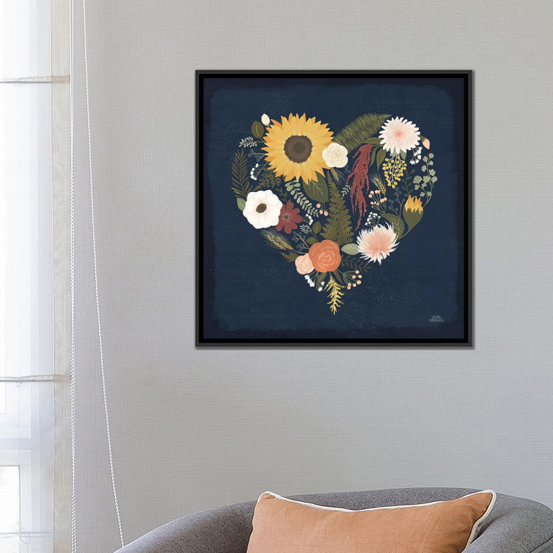« automne d’automne x », impression sur toile, H 18 po x l 18 po x P 1,5 po, Toile avec cadre noir, Pas de tapis