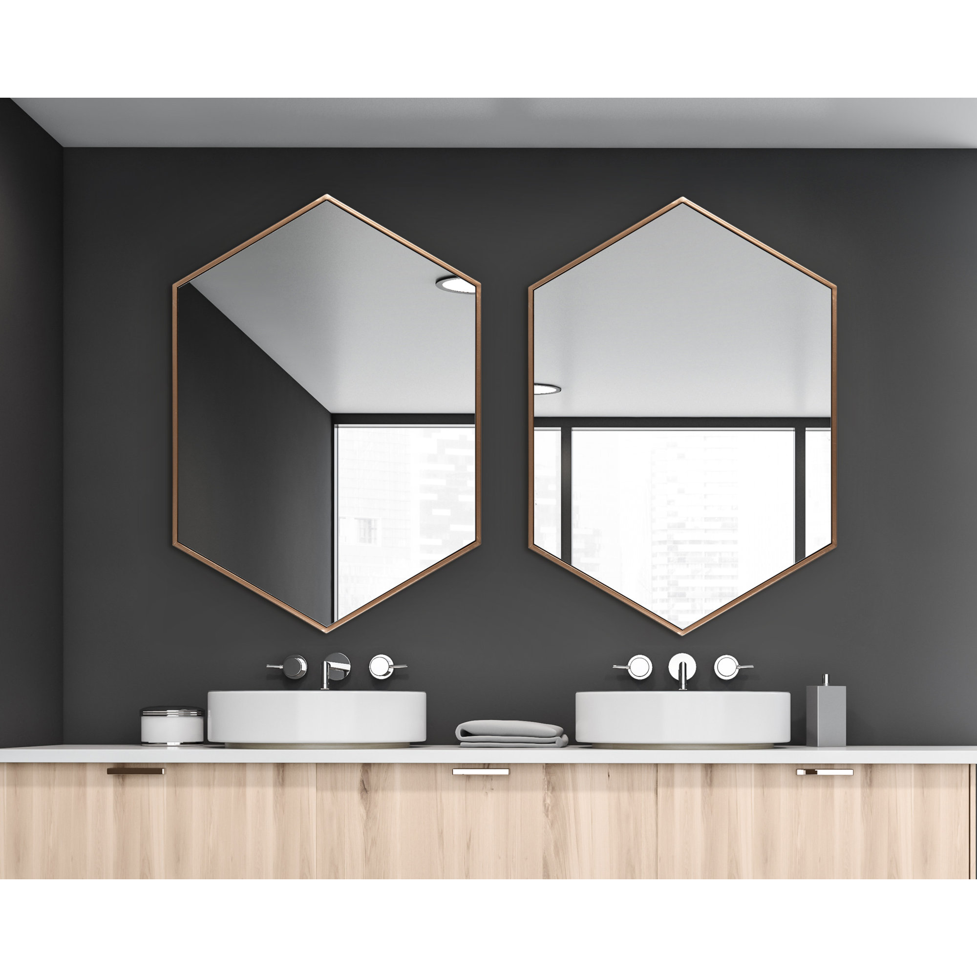 Breckler Metal Mirror, 25.75" x 22", Bronze