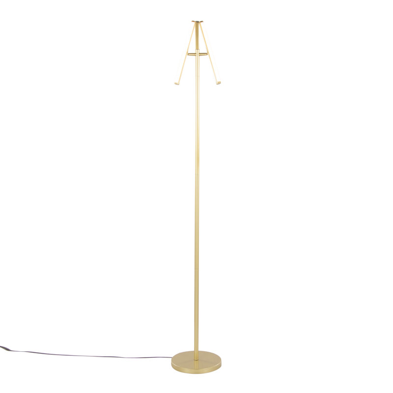 Modern Gold Metal Swivel Floor Lamp, 18 W, Gold