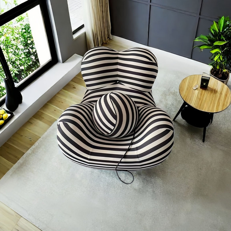 Chaise berçante moderne avec repose-pieds, Zèbre