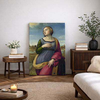 «Saint Catherine Portrait Art», art féminin de la Renaissance, reproduction d'art sur toile encadrée