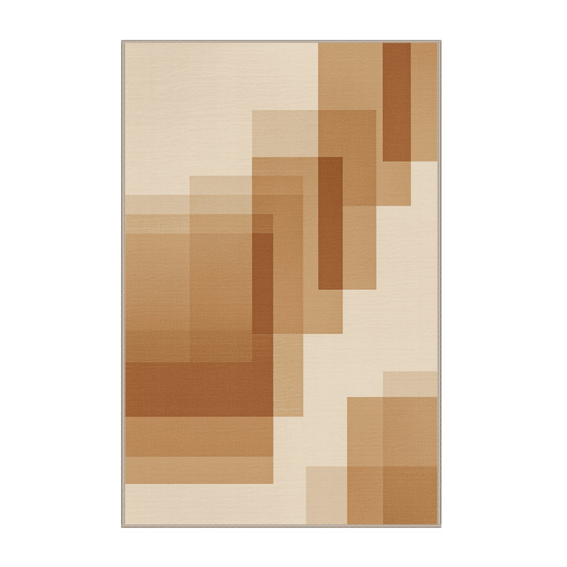 Machine Washable Pantelis Sleek & Chic Modern Ombre Rug in Brown – Beige Binding, 6x9