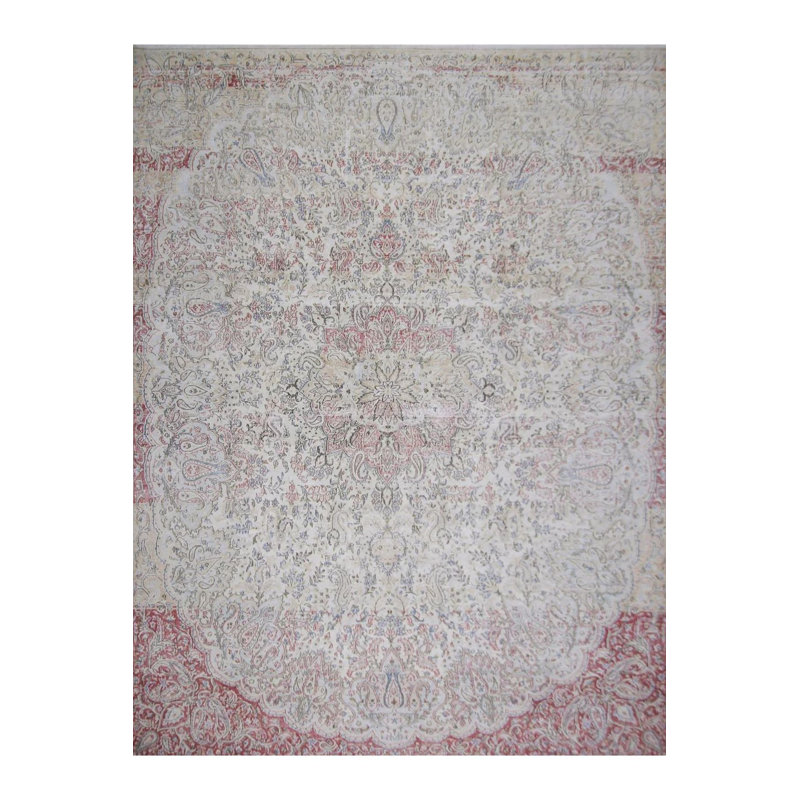 Tapis lavable décoratif à motif floral et à motif traditionnel beige, Tapis de couloir 2 pi 6 po x 6 pi 7 po inclus