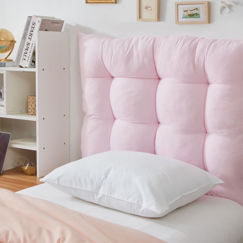 Rainha - Puffy Tufted College Backrest Pillow, Pink Cream