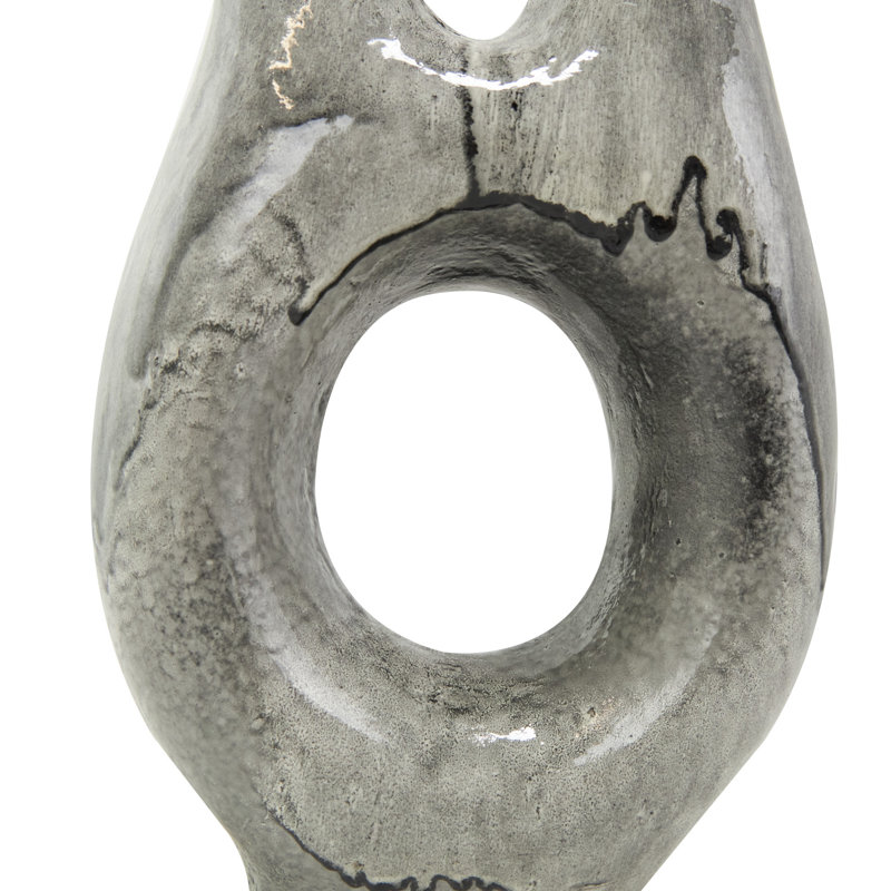 Kimona Earthenware Table Vase, 13.5" H 7.85" W x 3.55" D