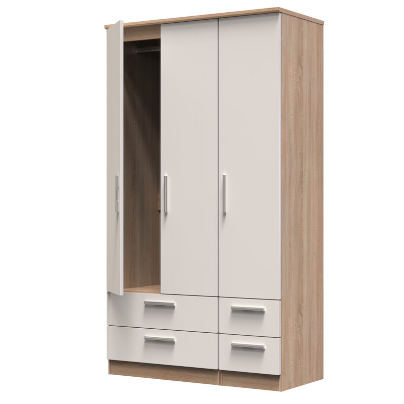 Borgeson Manufactured Wood Wardrobe, Kashmir Gloss/Bardolino Oak