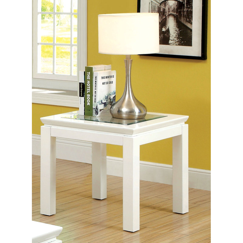 Clariton Glass Top End Table
