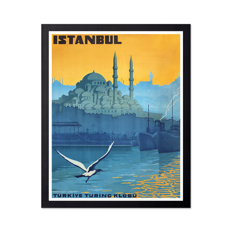 Istanbul, H 16 po x l 20 po, Affiche, Cadre noir