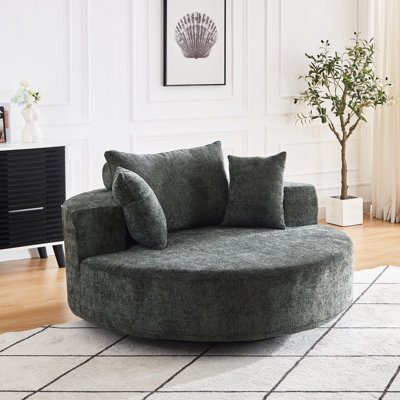 Fauteuil pivotant à 360 degrés Fluffy Chenille