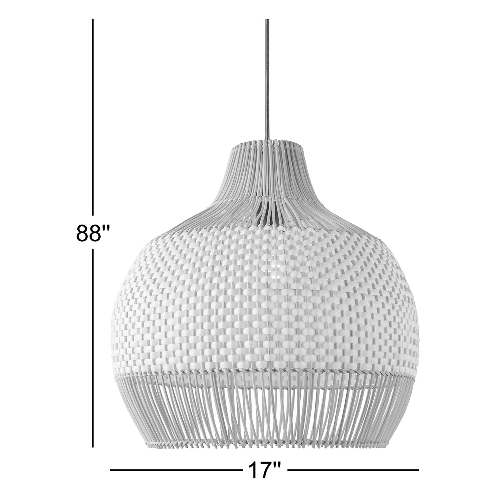 Caden 1 - Light Black Two-Toned Rattan Fixture Pendant
