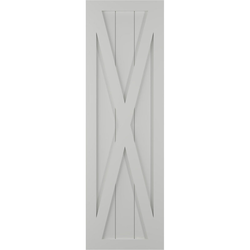 Volets à fixation fixe en PVC True Fit, 15", Gris grêle, 43"