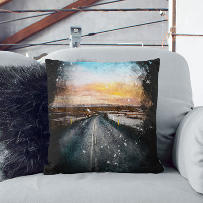 Road Through Iceland Cushion with Filling