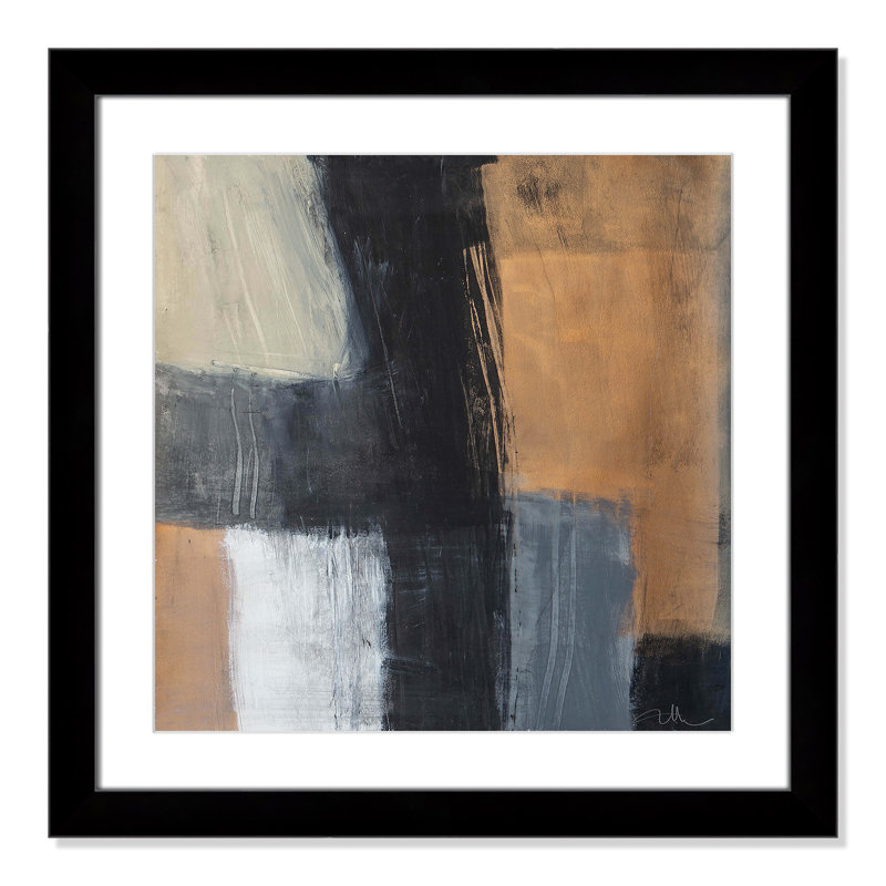 «Metallic Slate II» par Casa Fine Arts, H 25 po x l 25 po x P 1,25 po, Cadre cube noir