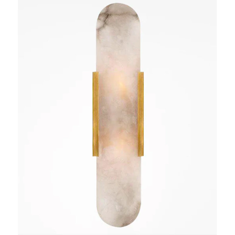 Modern Alabaster Wall Sconce, 14" H x 4" W x 3.2" D