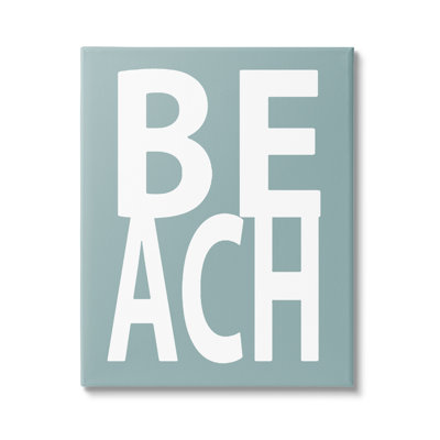 «Beach Beach», texte texturé sur toile flottante par Jamie Macdowell