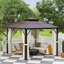 Outsunny 3 x 3(m) Hardtop Gazebo Canopy w/Double Polycarbonate Roof-1924398644