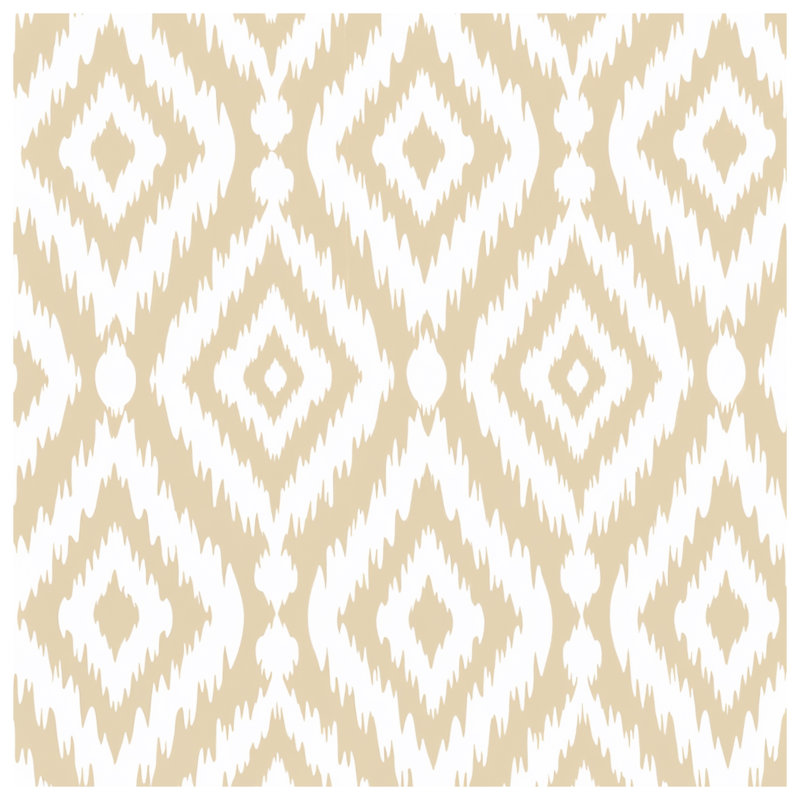 Rideaux de douche beige et blanc Ikat, 70in W x 72in H