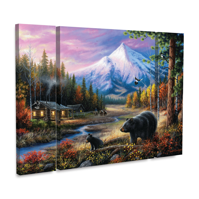 " Routine Visitors " by Chuck Black 3 - Pieces, 30" H x 41" W x 2" D