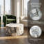 Table basse cylindrique texturée en marbre avec bords arrondis et patins antidérapants, table d'appoint en bois aggloméré à motif de pierres grasses-126626967