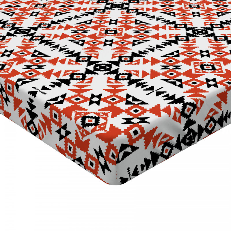 Microfiber Geometric Fitted Sheet, Twin Fitted Sheet