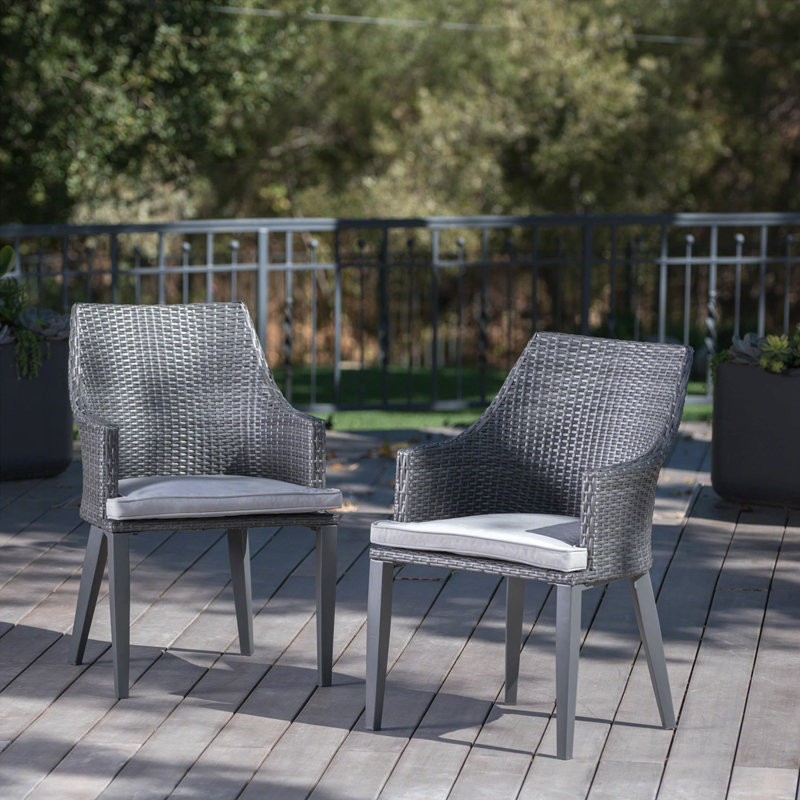 Fauteuil club d'extérieur de style ferme, Gris