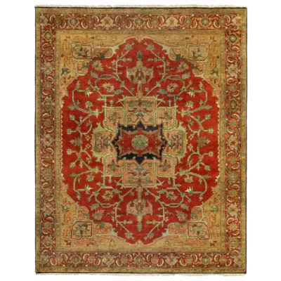 Antique Weave Serapi Wool Oriental Area Rug
