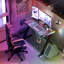 140cm Z-shaped Computer Gaming Desk Laptop Pc Table W/ Rgb Led Lights Home Office Workstation