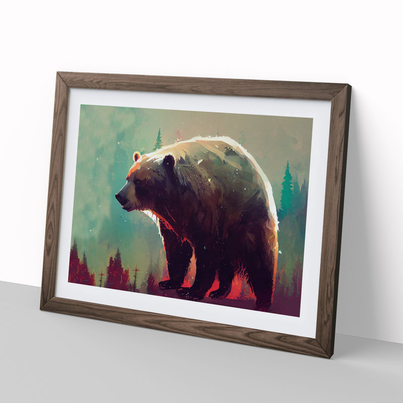 Bear - Framed Print, Walnut