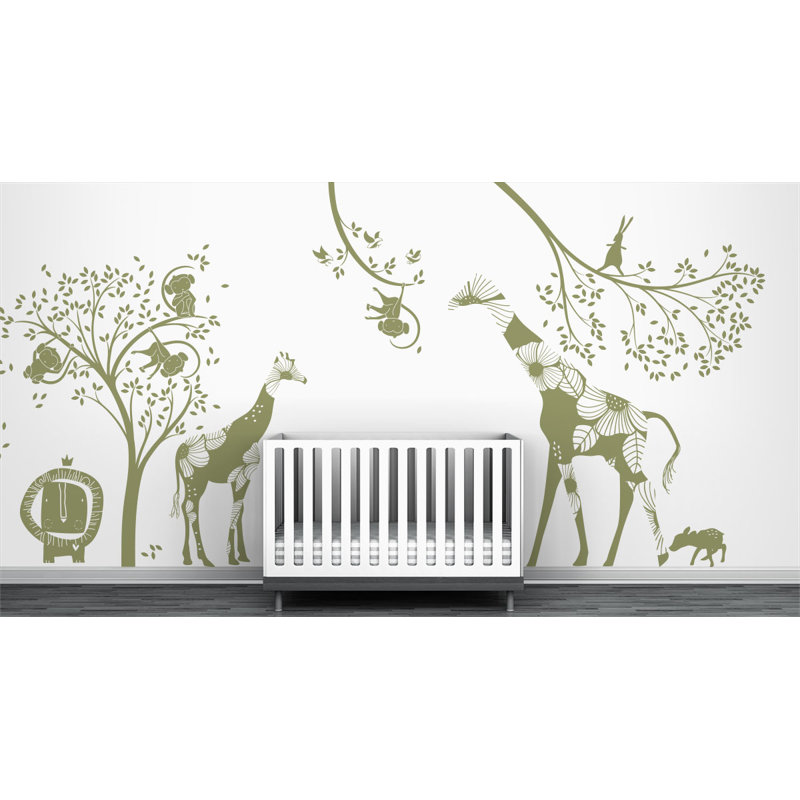 Décalcomanie murale jungle baby, Vert olive