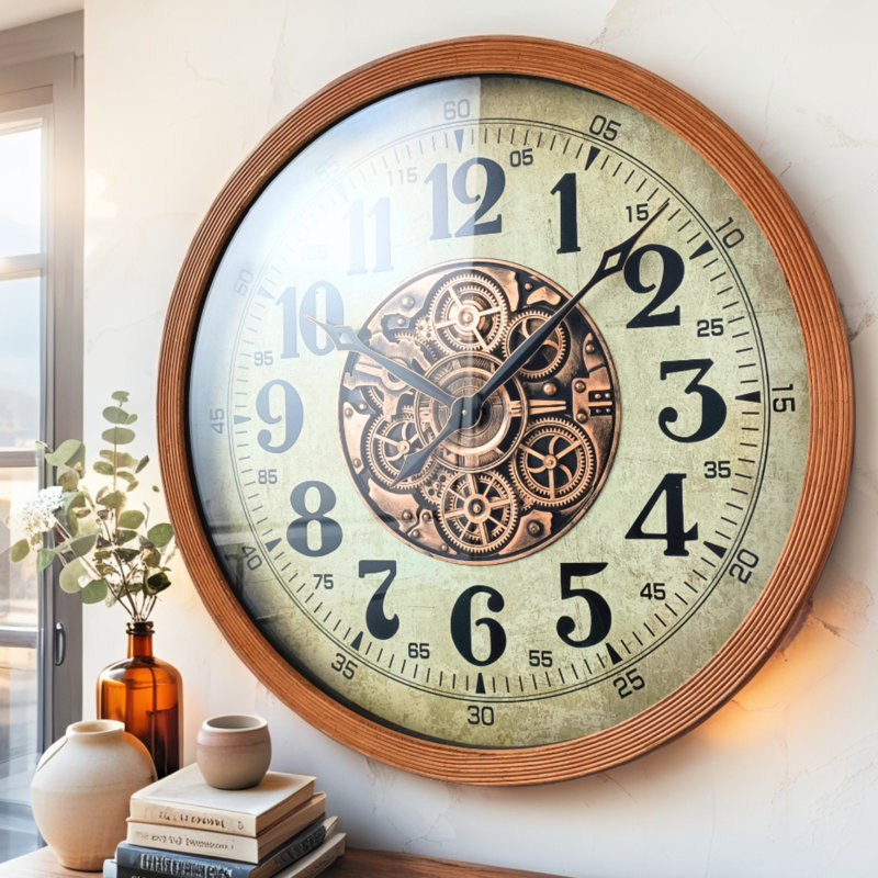 Horloge murale avec horloges mobiles en mouvement