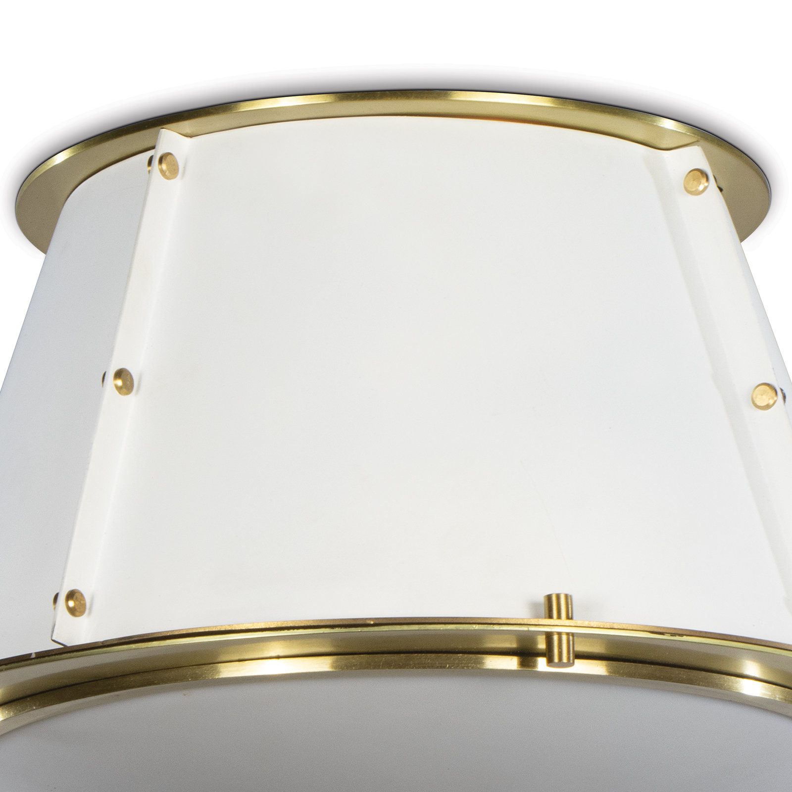 Single Light Steel Flush Mount, White