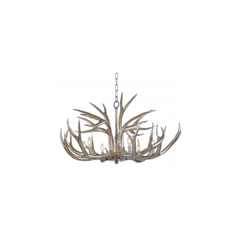Antler Chandelier, Silver Leaf
