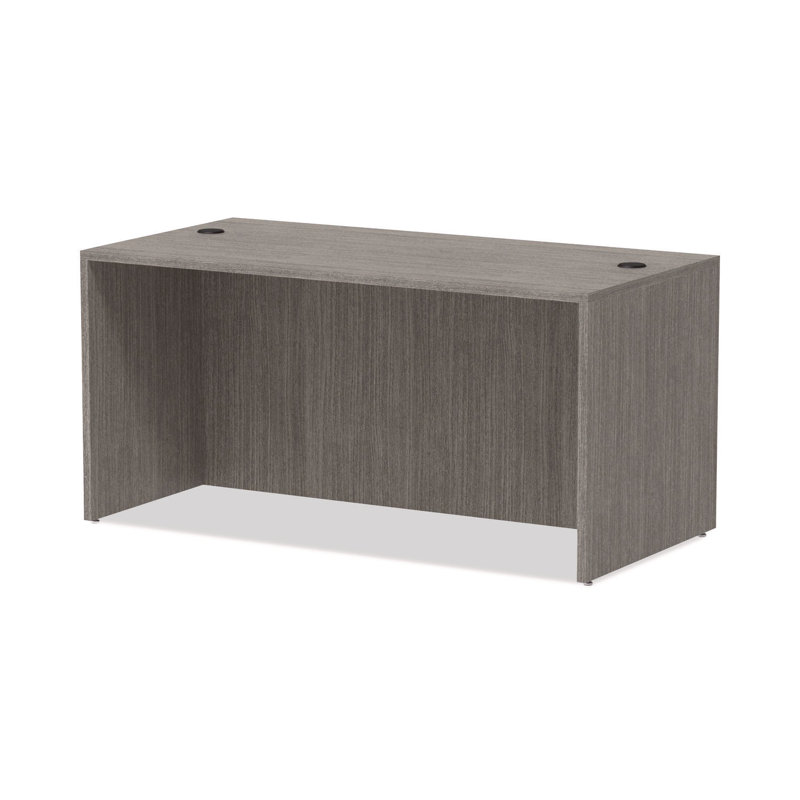 Gray Laminate Desk Shell with Cable Management
