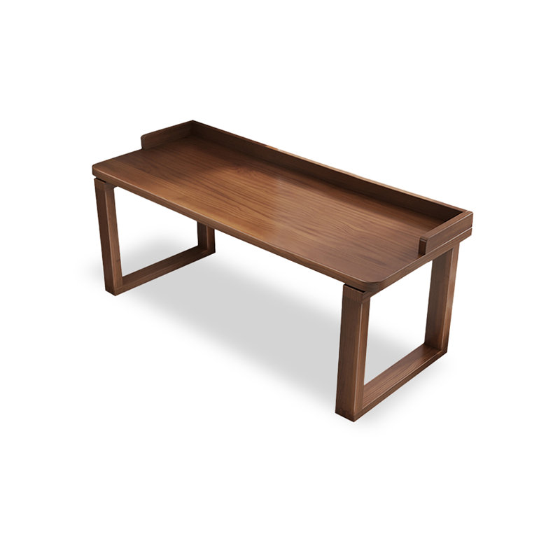 Bureau rectangulaire en bois massif brun noisette, H 29,53 po x l 55,12 po x P 23,62 po